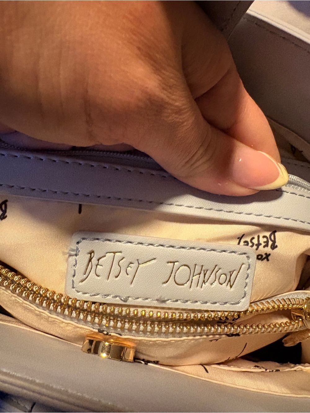 Betsey Johnson Denim Floral Satchel with Pastel Hot Air Balloon Charm NWT 💐 - Picture 8 of 13